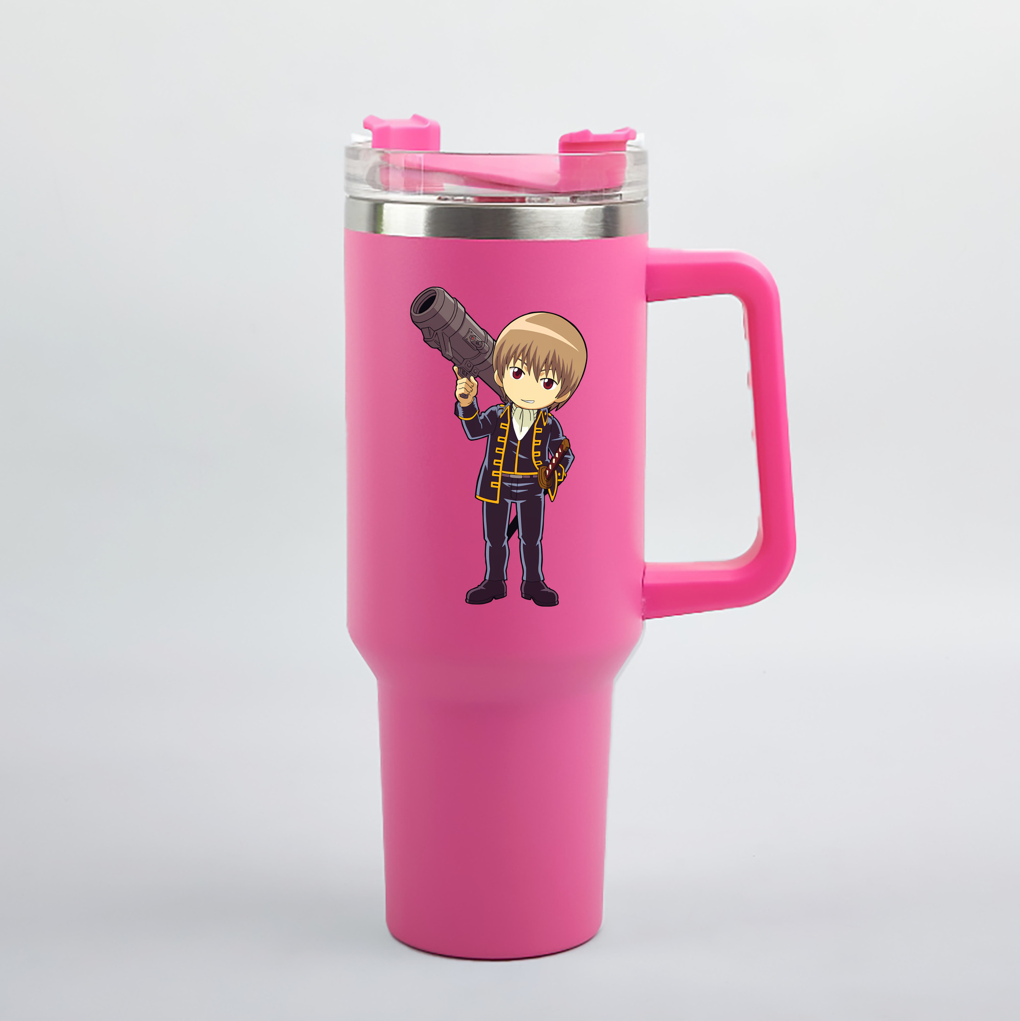 （画像用） ぎんたま 坂田銀時（さかたぎんとき） 神楽 志村新八（しむら しんぱち） GINTAMA Sakata Gintoki Kagura Shimura Shinpachi 1200mL車用タンブラー（カラープリント）